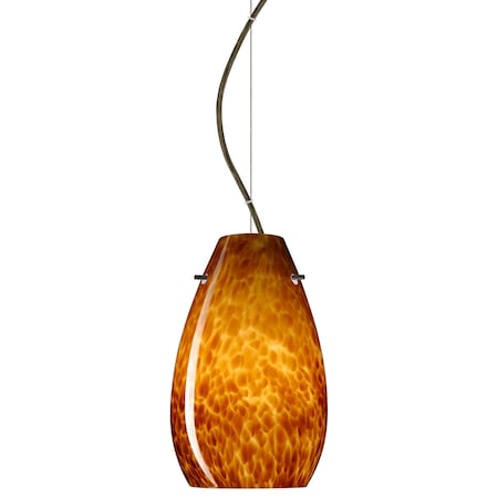 Besa Lighting Pera 9 Cord Pendant, Amber Cloud, Bronze Finish, 1x100W Incandescent 1KX-412618-BR